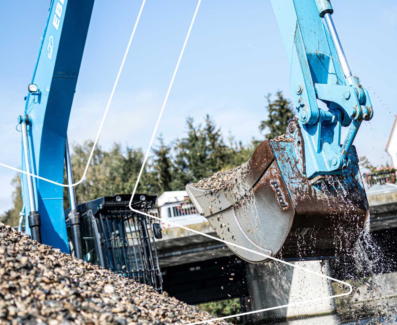 Eble Kieswerk Bagger mobil